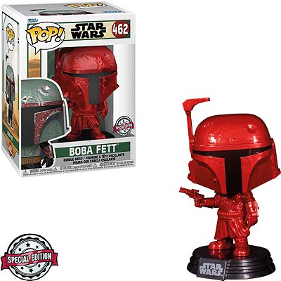 Funko Pop Star Wars Mandalorian Boba Fett - Red Chrome #462 Vinil 9,5 Cm Oficial Funko Vinil 9,5 ...