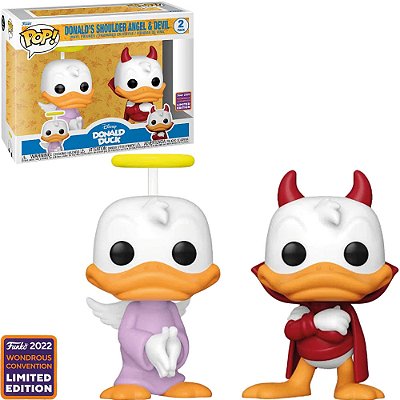 Funko Pop Disney Donald Duck Donalds Shoulder Angel - & Devil #60806 Vinil 9,5 Cm Oficial Funko V...