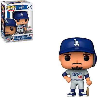 Funko Pop Mlb Dodgers - Mookie Betts #77 Vinil 9,5 Cm Oficial Funko Vinil 9,5 cm Oficial Funko
