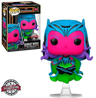 Funko Pop Marvel Black Light Wanda Vision Scarlet - Witch Ex #986 Vinil 9,5 cm Oficial Funko