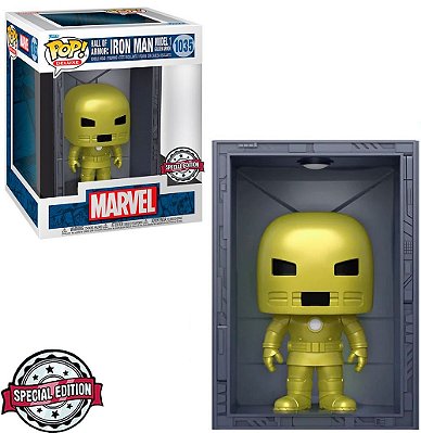 Funko Pop Marvel Iron Man Hall - Of Armor #1035 Vinil 9,5 cm Oficial Funko