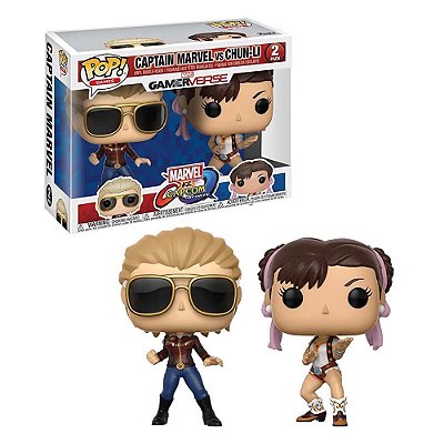 Funko Pop Marvel Vs Capcom Captain Marvel Vs - Chun-Li 2Pack Vinil 9,5 cm Oficial Funko