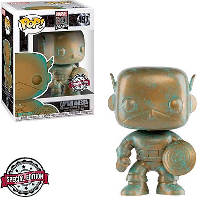 Funko Pop Marvel 80Th Captain - America Patina #497 Vinil 9,5 cm Oficial Funko
