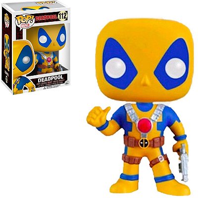 Funko Pop Marvel Deadpool Deadpool Yellow And - Blue Suit #112 Vinil 9,5 cm Oficial Funko