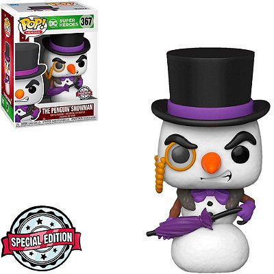 Funko Pop Heroes Dc The - Penguin Snowman #367 Vinil 9,5 cm Oficial Funko