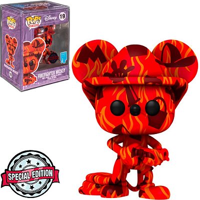 Funko Pop Disney Artist - Mickey Firefighter #19 Vinil 9,5 cm Oficial Funko