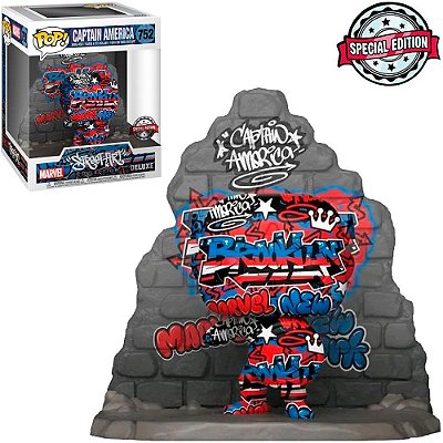 Funko Pop Marvel Captain - America Grafitti #752 Vinil 9,5 cm Oficial Funko