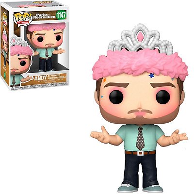Funko Pop Parks Recreation Andy - Princess Rainbow #1147 Vinil 9,5 cm Oficial Funko