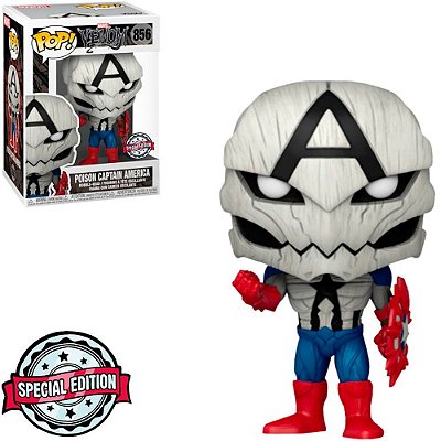 Funko Pop Marvel Venom Captain - America Poison #856 Vinil 9,5 cm Oficial Funko