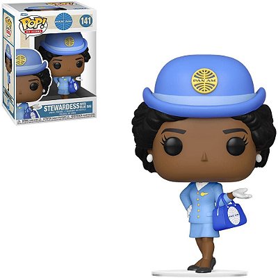 Funko Pop Pan Am Stewardess W/White - Blue Bag #141 Vinil 9,5 cm Oficial Funko
