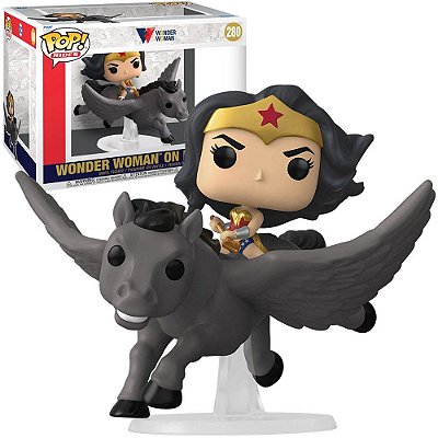 Funko Pop Heroes Wonder Woman 80Th Wonder Woman - On Pegasus #280 Vinil 9,5 cm Oficial Funko