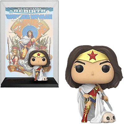 Funko Pop Comic Cover Wonder Woman Rebirth On - Throne 55010 #03 Vinil 9,5 cm Oficial Funko