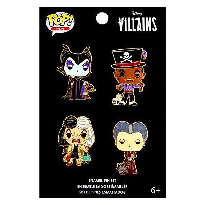 Boneco Funko Pop Pins Disney Villains Set com 4pcs #41702