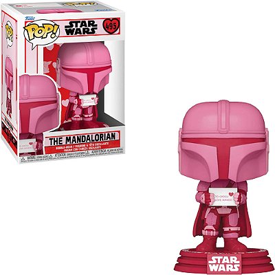 Funko Pop Star Wars Valentines - The Mandalorian #495 Vinil 9,5 cm Oficial Funko