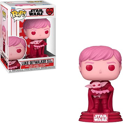 Funko Pop Star Wars Valentines Luke Skywalker - W/The Child #494 Vinil 9,5 cm Oficial Funko