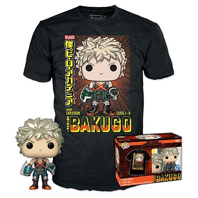 Funko Pop My Hero Academia Box Bakugo + - Tees Bundle #64595 Vinil 9,5 cm Oficial Funko