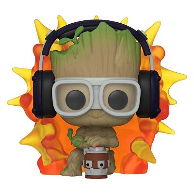 Funko Pop Marvel Iam Groot - Groot W/Detonator #1195 Vinil 9,5 cm Oficial Funko