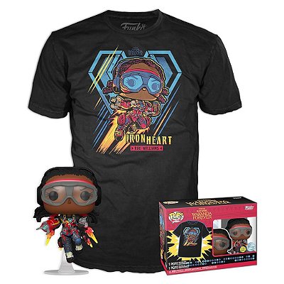 Funko Pop Marvel Black Phanter Wakanda - + Tees #70380 Vinil 9,5 cm Oficial Funko