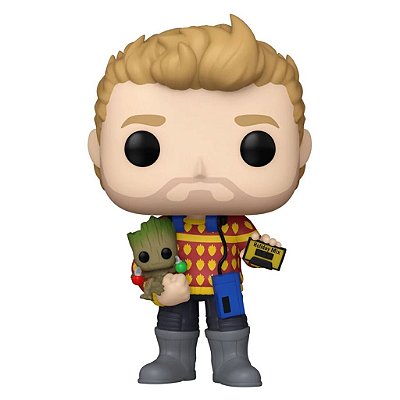 Funko Pop Marvel Holiday - Star-Lord W/Groot #1125 Vinil 9,5 cm Oficial Funko