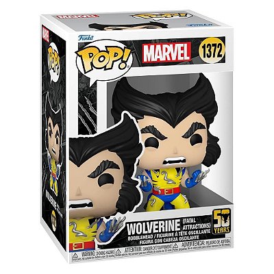 Funko Pop Marvel Wolverine 50Th Wolverine - Fatal Attractons #1372 Vinil 9,5 cm Oficial Funko