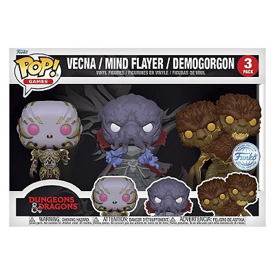 Funko Pop Dungeons Dragons Vecna/Mind - Flayer/Demogorgon 3Pack #74606 Vinil 9,5 cm Oficial Funko