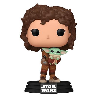 Funko Pop Star Wars Mandalorian 2 Peli - Motto W/Grogu #665 Vinil 9,5 cm Oficial Funko