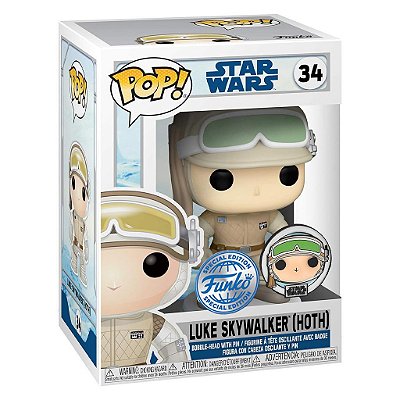 Funko Pop Star Wars Luke Skywalker - Hoth C/Pin #34 Vinil 9,5 cm Oficial Funko