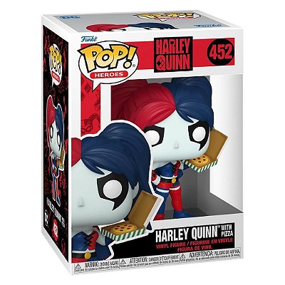 Funko Pop Heroes Dc Harley Quinn Harley - Quinn W/Pizza #452 Vinil 9,5 cm Oficial Funko
