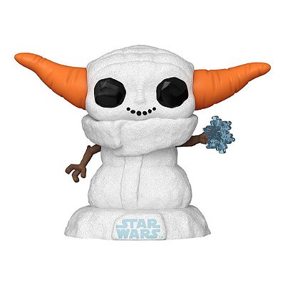 Funko Pop Star Wars Mandalorian Holiday - Grogu W/Snowman #748 Vinil 9,5 cm Oficial Funko
