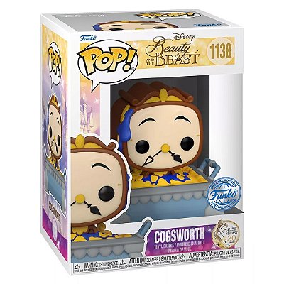 Funko Pop Disney Bt.Beast 30Th Cogsworth In - Cobbler Pan #1138 Vinil 9,5 cm Oficial Funko