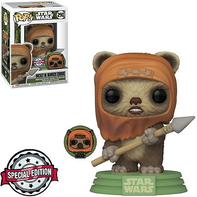 Funko Pop Star Wars Across The Galaxy - Wicket W/Pin #290 Vinil 9,5 cm Oficial Funko