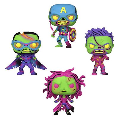 Funko Pop Marvel What Iff ? Black - Light 4Pack #69116 Vinil 9,5 cm Oficial Funko