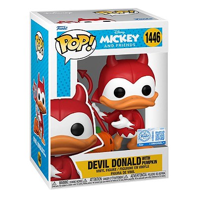 Funko Pop Disney Mickey And Friends Donald - Devil W/Pumpkin #1446 Vinil 9,5 cm Oficial Funko