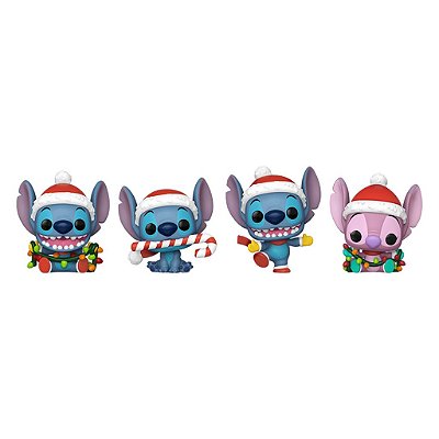 Funko Pop Pocket Stitch Holiday - Box 4Pack #86092 Vinil 9,5 cm Oficial Funko