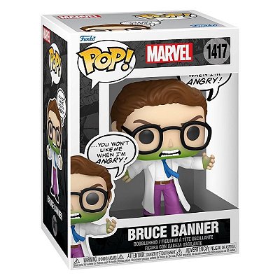 Funko Pop Marvel Bruce Banner Don,T Make - Me Angry #1417 Vinil 9,5 cm Oficial Funko
