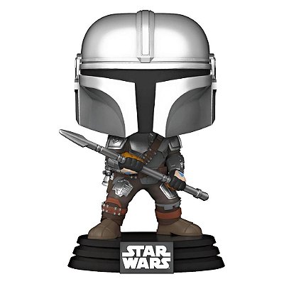 Funko Pop Star Wars Mandalorian The Mandalorian - W/Beskar Staff.Ex. #479 Vinil 9,5 cm Oficial Funko