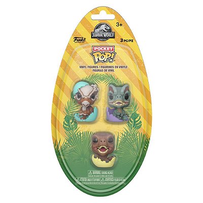 Funko Pop Pocket Jurasic - Park 3Pack #89048 Vinil 9,5 cm Oficial Funko
