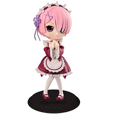 Action Figure Banpresto Anime Re Zero Starting Life Another Ram Red Q Posket 14 cm Oficial