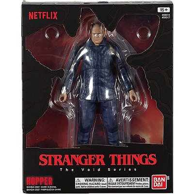 Action Figure Bandai Stranger Things Hopper 6Inc Bandai 15 a 18 cm conforme a linha Oficial