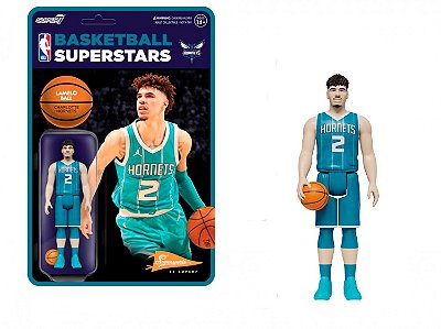 Action Figure Super7 NBA Charlotte Hornets ReAction NBA 9,5 cm (3,75 polegadas) Oficial