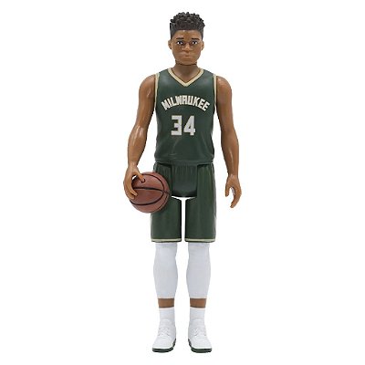 Action Figure Super7 NBA Miwaukee Bucks Giannis Antetokoumpo ReAction NBA 9,5 cm (3,75 polegadas)...