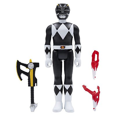 Action Figure Super7 Power Rangers Black Ranger Super7 9,5 a 18 cm conforme a linha Oficial