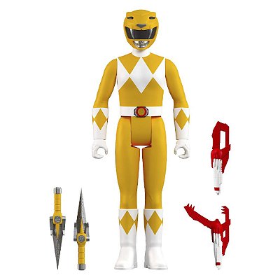 Action Figure Super7 Power Rangers Yellow Ranger Super7 9,5 a 18 cm conforme a linha Oficial