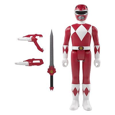 Action Figure Super7 Power Rangers Red Ranger Super7 9,5 a 18 cm conforme a linha Oficial