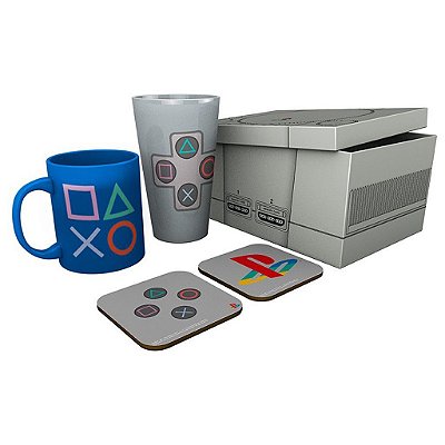 Caneca PlayStation Classic Glass & Coasters AbyStyle Oficial
