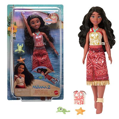 Boneca Mattel Disney Moana 2 Swimming Tautai Moana Oficial