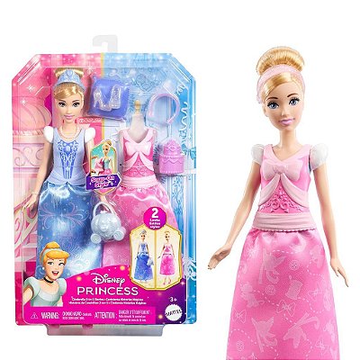 Boneca Mattel Disney Cinderella 2 In 1 Stories Fashion Oficial
