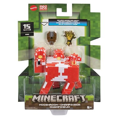 Action Figure Mattel Minecraft Minecraft 3 25 Mooshroom Oficial
