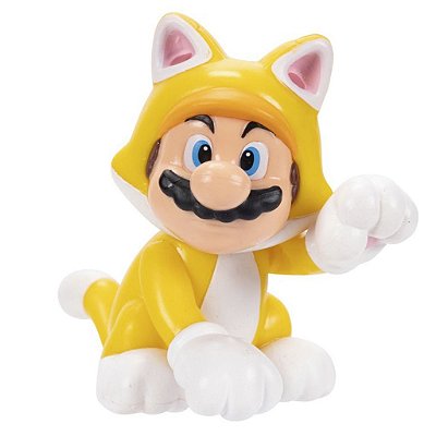 Action Figure Jakks Super Mario Cat Mario 2.5" Oficial