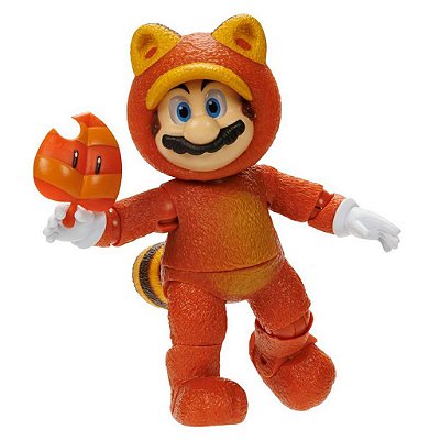 Action Figure Jakks Super Mario Movie Tanooki Mario 4" Oficial
